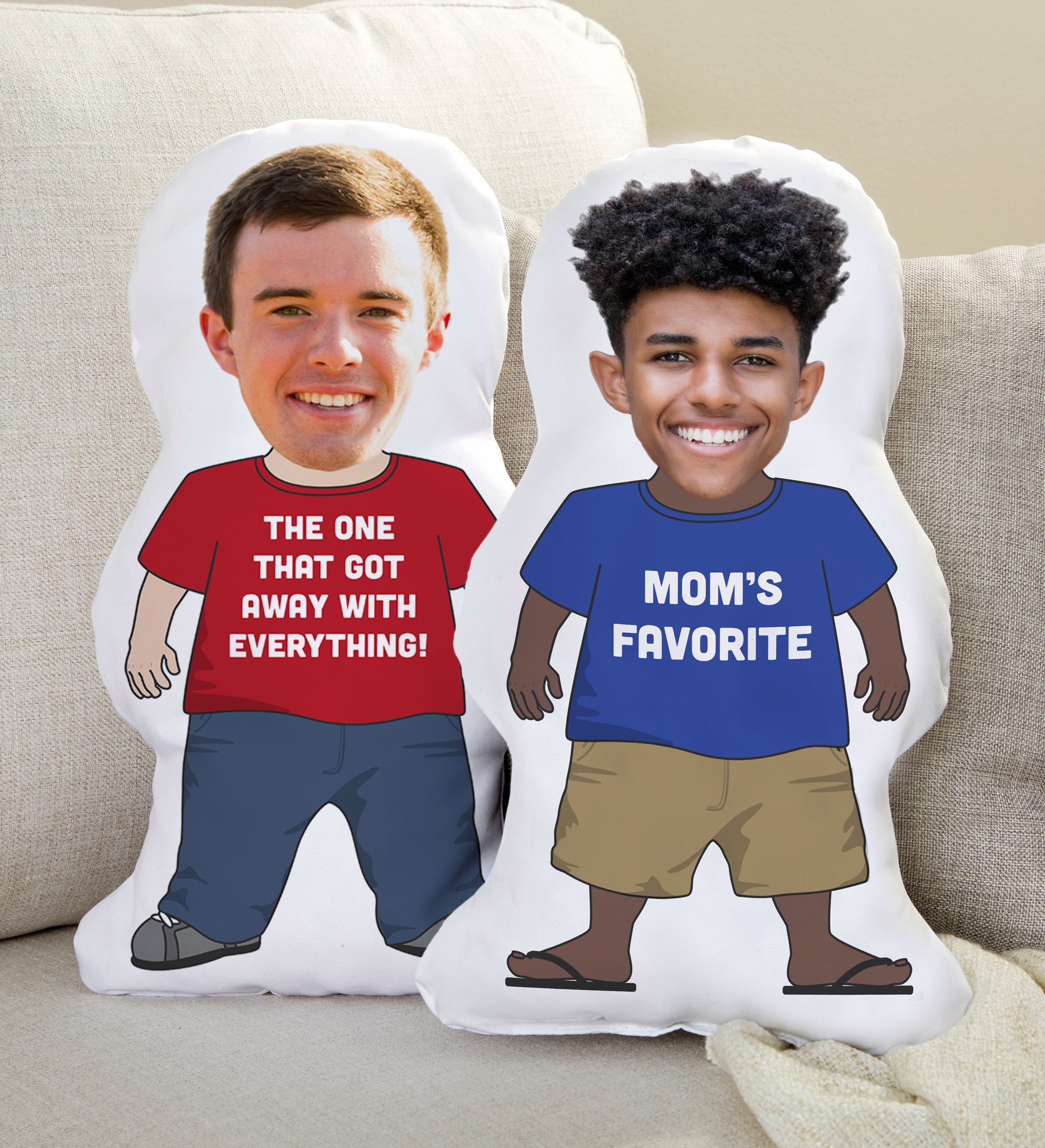 Favorite Son Personalized Photo Character Throw Pillow