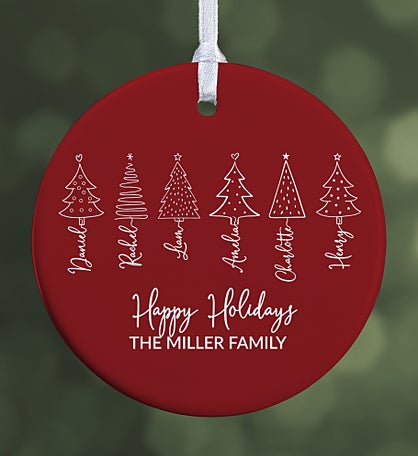 Scripted Christmas Tree Personalized Ornament