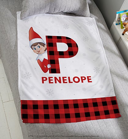 The Elf on the Shelf® Plaid Personalized Blanket