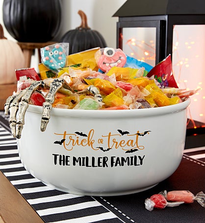 Classic Trick or Treat Personalized Candy Bowl
