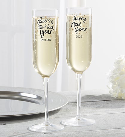 Cheers to the New Year Personalized Luigi Bormioli® Champagne Flute