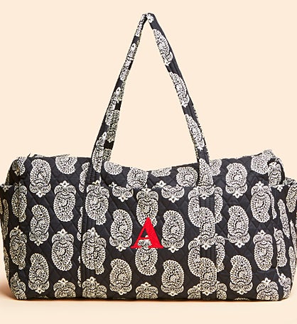 Vera Bradley Embroidered Iconic Paisley Original Duffel -Moonless Night