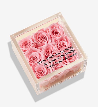 Magnificent Roses® Personalized For Mom Miniature Pink Rose Keepsake Box
