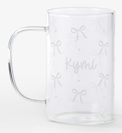 Repeating Icon Engraved 18oz Glass Mug