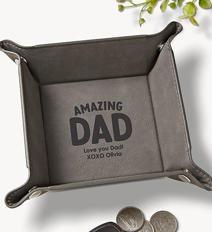 Amazing Dad Personalized Leatherette Valet Tray