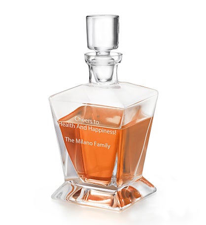 Engraved Footed Crystal Decanter