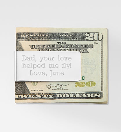Engraved Nickel Money Clip for Dad