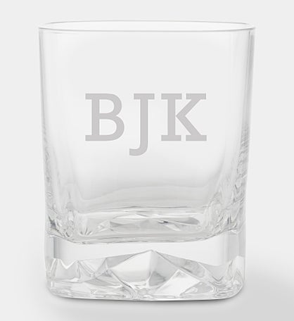 Engraved Luigi Bormioli Monogram Strauss Rocks Glass