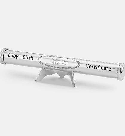 Engraved Beaded Birth Certificate Holder