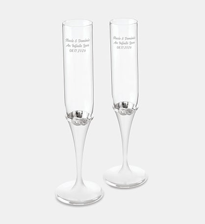 Engraved Vera Wang Wedgwood Infinity Toasting Flute Pair