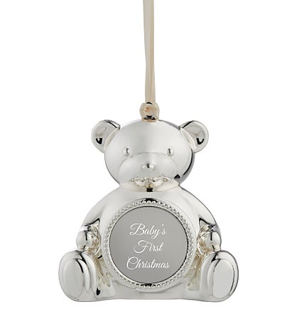 Engraved Teddy Bear Locket Ornament