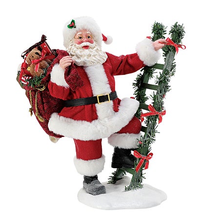 Santa Steps Up Figurine