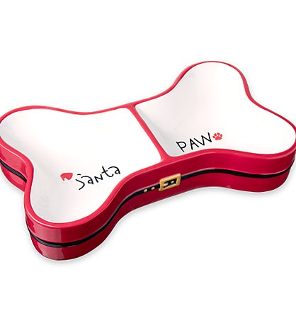 Santa Paw Ceramic Bowl for Dogs & Cats