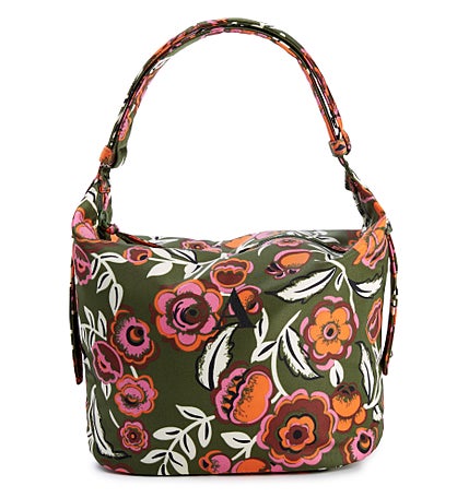 Vera Bradley Astoria Shoulder Bag in Bubbly Flowers Green