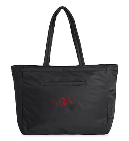 Embroidered Vera Bradley Hathaway Tote in Moonless Night Nylon