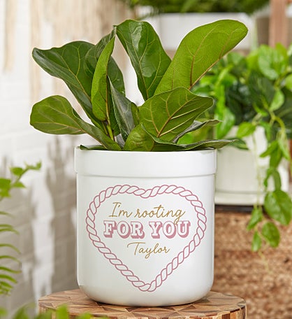 Kittenish Personalized I'm Rooting For You Flower Pot
