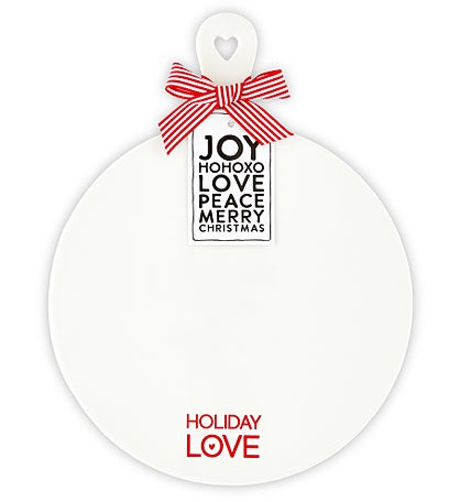White Ceramic Holiday Love Dessert Tray