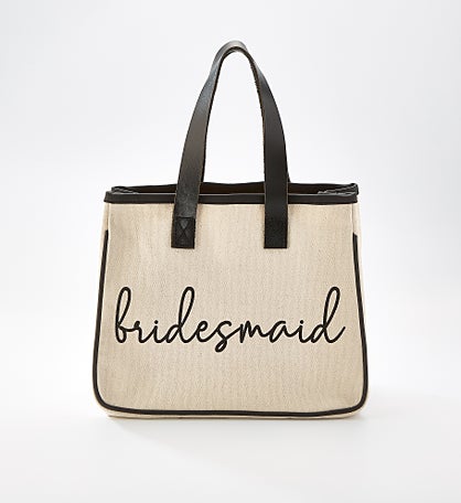 Kittenish Bridesmaid Mini Canvas and Leather Tote