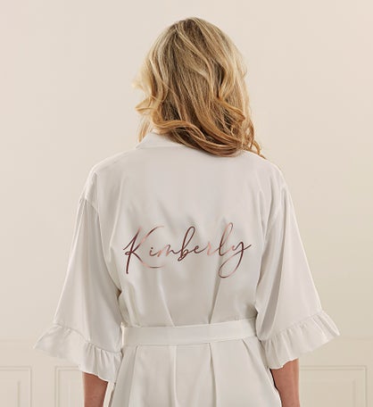 Metallic Foil Satin Robe by Jessie James Decker