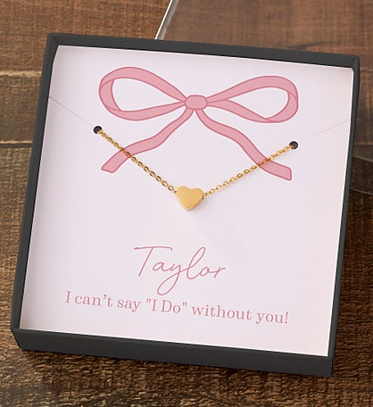 Kittenish Necklace in Printed Pink Bow Card Box