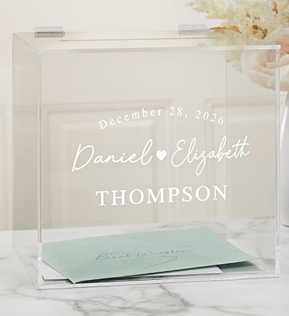 Kittenish Simply Us Engraved Wedding Acrylic Card Box