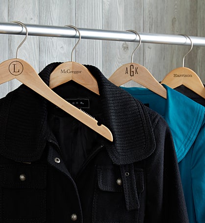 Kittenish Engraved Wood Closet Hanger