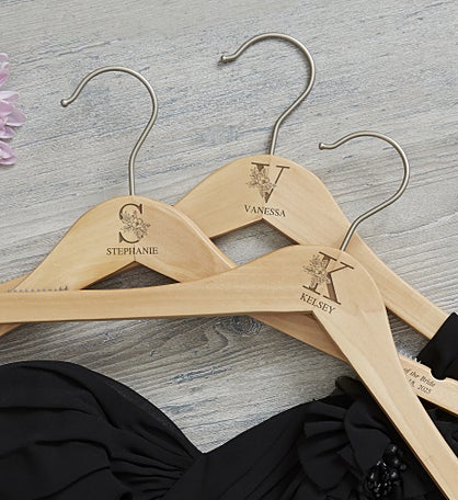 Engraved Floral Wood Closet Hanger by Jessie James Decker