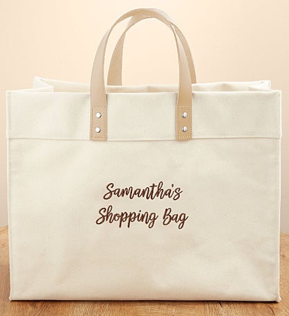 Kittenish Write Your Own Embroidered Canvas Tote Bag