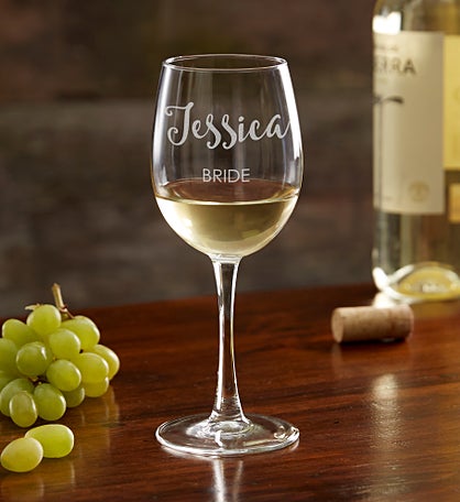 Kittenish Bridal Party Etched Wine Glass Collection