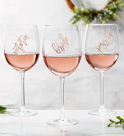 Kittenish Vinyl Personalized Rosé Wine Glass Collection