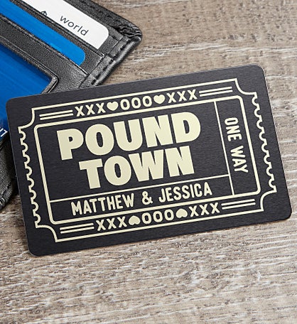 Kittenish Pound Town Personalized Metal Wallet Card