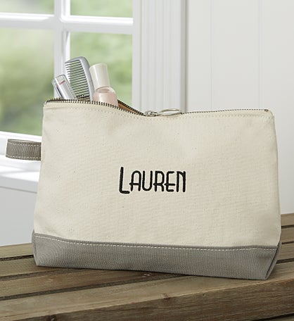 Embroidered Canvas Makeup Bag by Jessie James Decker