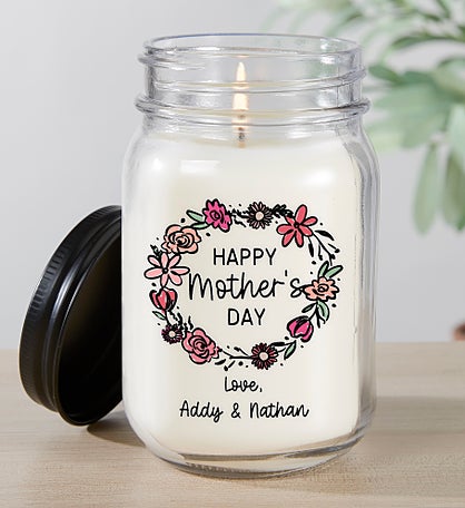 Personalized Floral Wreath Mason Jar Candle by Jessie James Decker