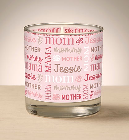 Personalized Repeating Name Mother's Day Glass Candle by Jessie James Decker