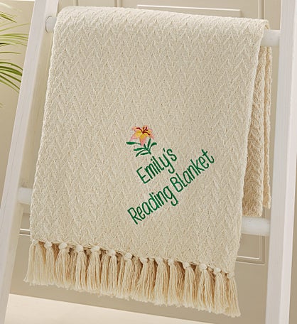 Embroidered Floral Throw Blanket by Jessie James Decker
