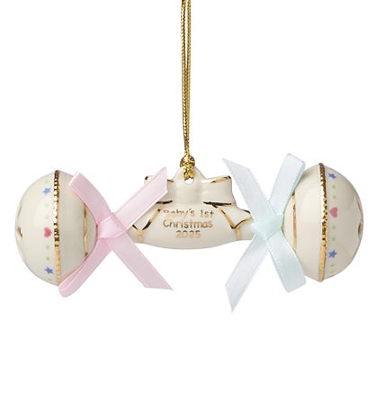 Lenox 2025 Baby's 1st Christmas Rattle Ornament