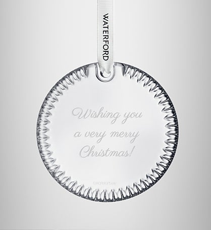 Etched Waterford Crystal Disc Ornament