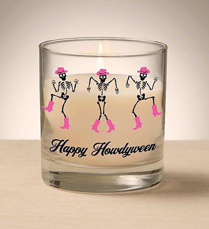 Kittenish Personalized Pinkoween Glass Candle