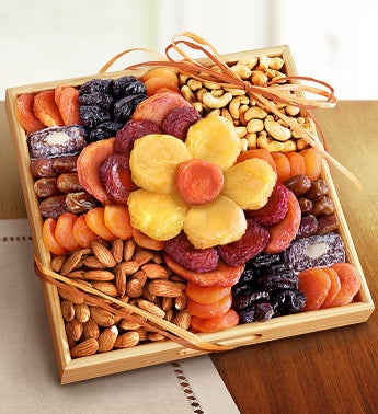 Ever Blooming Sympathy Fruit  Nuts Crate