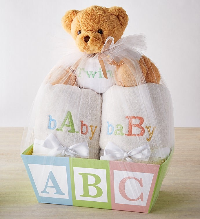 Celebrate Twins! Blanket Duo Basket