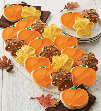 Cheryls Pumpkin  Leaf Frosted Cookies  24 ea