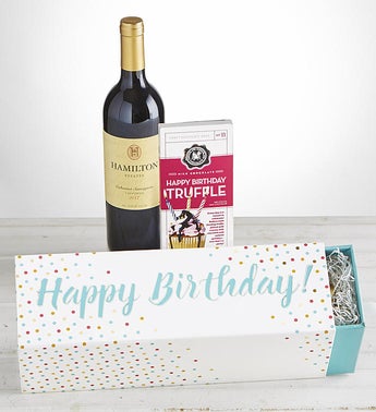 Happy Birthday Cabernet Wine  Chocolate Box