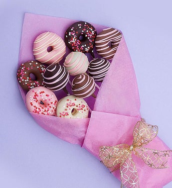 Sweet Chocolate Covered Donut  Cake Pop Bouquet