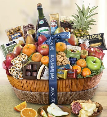 Feel Better Fruit  Sweets Gift Basket