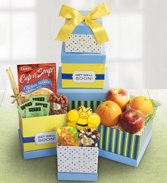 Get Well Wishes Fruit  Sweets Tower