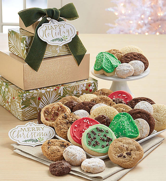 Happy Holidays Sparkling Gift Tower