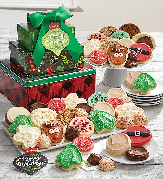 Happy Holidays Gift Tin Tower