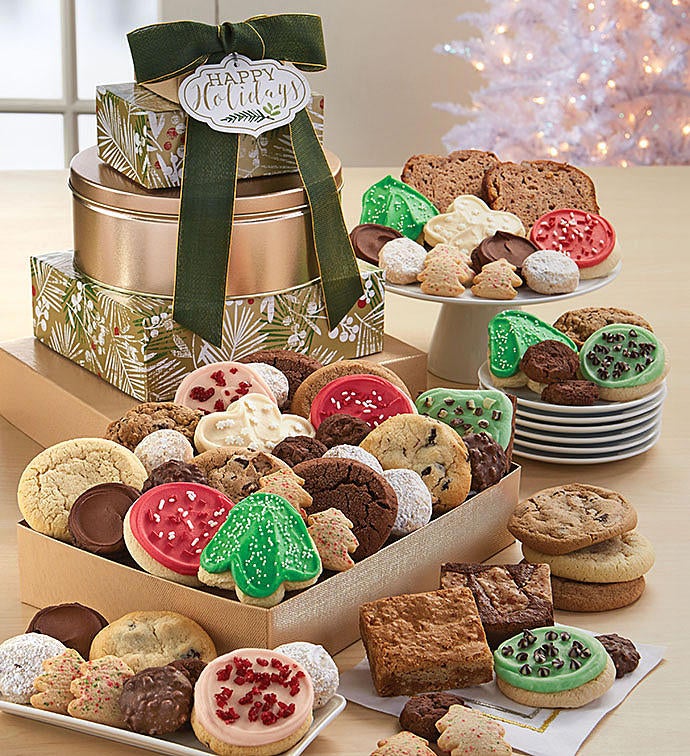 Happy Holidays Sparkling Premier Gift Tower