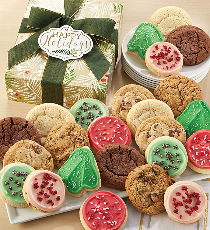Happy Holidays Sparkling Cookie Gift Boxes