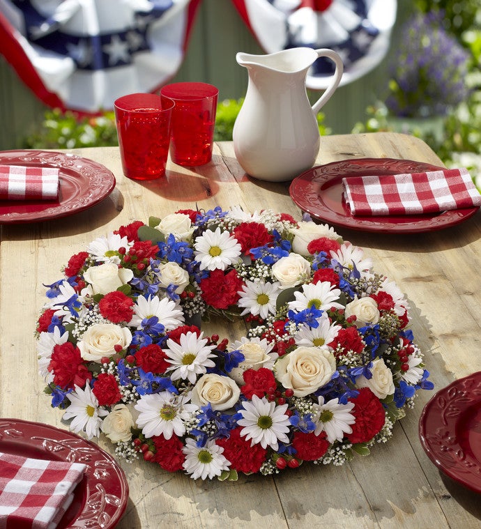 Red, White and Blue Centerpiece Patriotic Centerpiece 1800FLOWERS